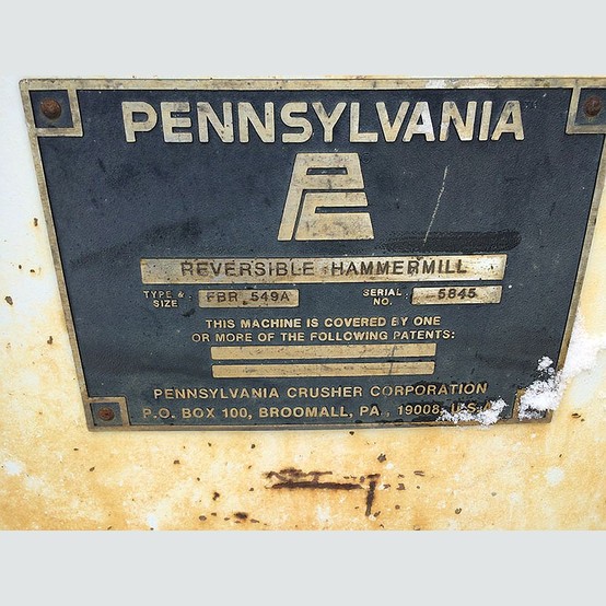 Pennsylvania Hammer Mill Supplier Worldwide Used Reversing FBR 549A