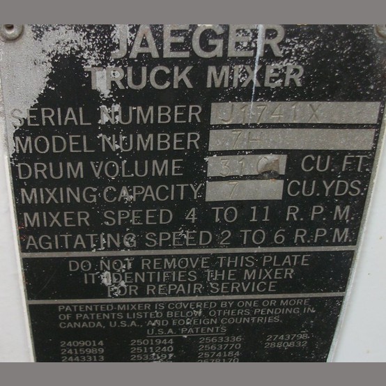 7 Yard Jaeger Cement Mixer