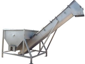 RMF Stainless Steel Incline Screw Conveyor - 16" X 15'-10" L w/ Feed hopper 
