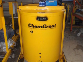 Unused Surplus Chemgrout Mixer Tank and Pump Package. 1 - Chemgrout Twin Mixer and Tank. 404 Gallon Capacity. 2 Mixers. 3 in. Dishcharge on each sides. 1 - Chemgrout Mixer Tank with Pump.  25 HP Motor Driving 4 in. x 3 in. Pump. Can be Sold Separately.