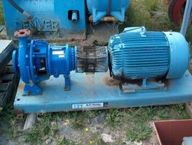 Used Allis Chalmer Centrifugal Pump. 3 in. x 1.5 in. x 11 in. Type 731. Direct coupled to a 50 HP 3500 RPM Electric Motor.