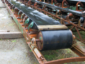 Used Channel Conveyor. 24 in. x 35 ft. Long. c/w Steel Head & Tail Pulley.