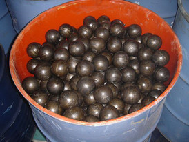 Grinding Media Available. 15 Tons - 3.5 in. to 4 in. Steel Grinding Balls in Drums.