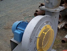 Used NAMC Turbo Blower. 19 in. dia. x 3 in. Wide Blades. 15 HP Direct Drive. Like New Condition.