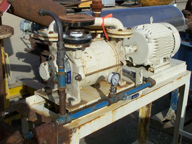 Travaini Vacuum Pump. 1.5 in. Mounted on Common Frame. Driven by 10 HP Motor.