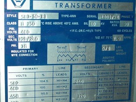 50 KVA 480 - 120/240 Single Phase Indoor Dry Acme Transformer