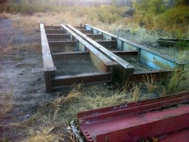 Used Steel. 5 ft. wide x 33 ft. long Bridge Frames. Constructed with 21 in. I-Beam.