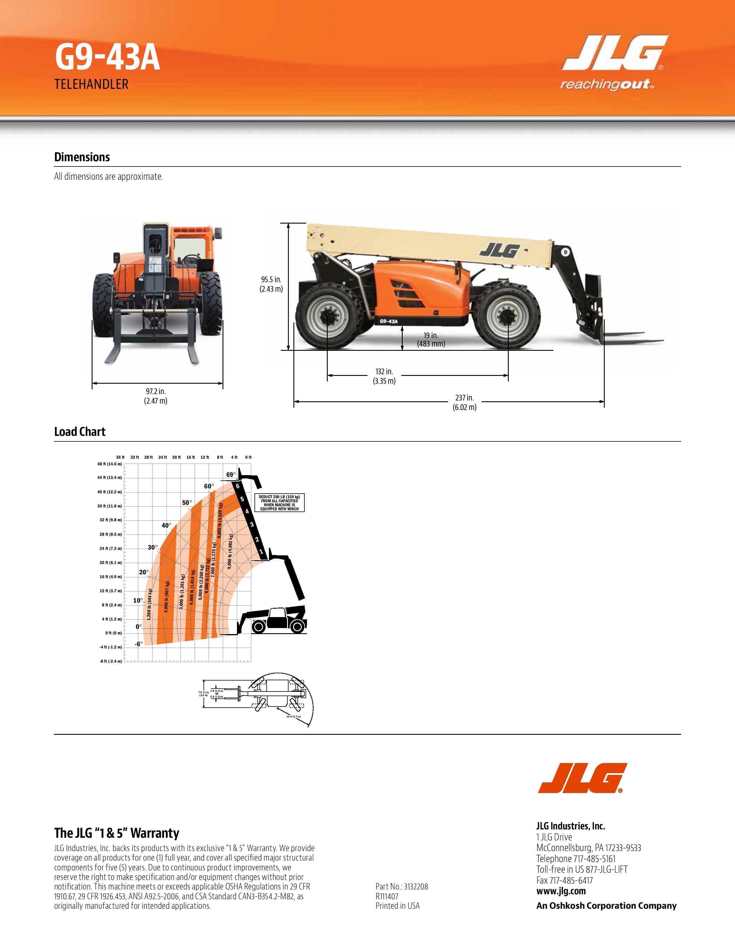 JLG Zoom Boom Supplier Worldwide Used 2005 G943A Telehandler For Sale