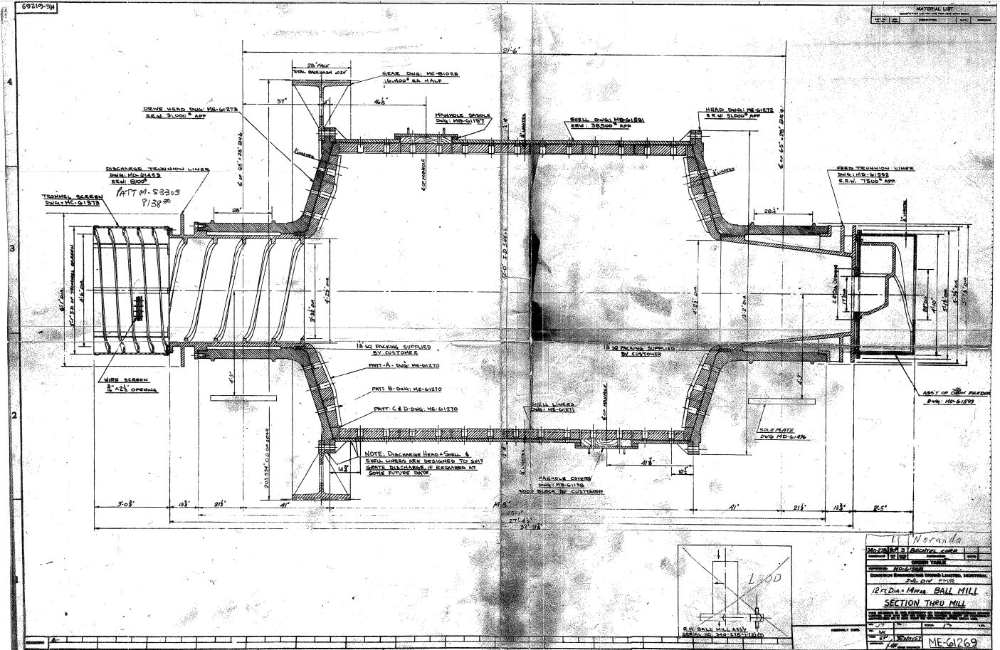 12 X 14 Dominion Ball Mill Ga drawing