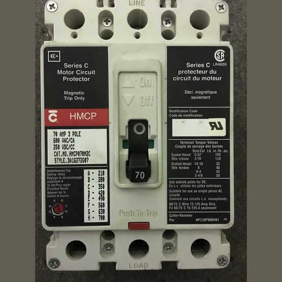 Cutler Hammer 70 Amp Breakers