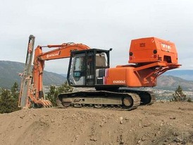 Hitachi EX200LC con Taladro CPA220 