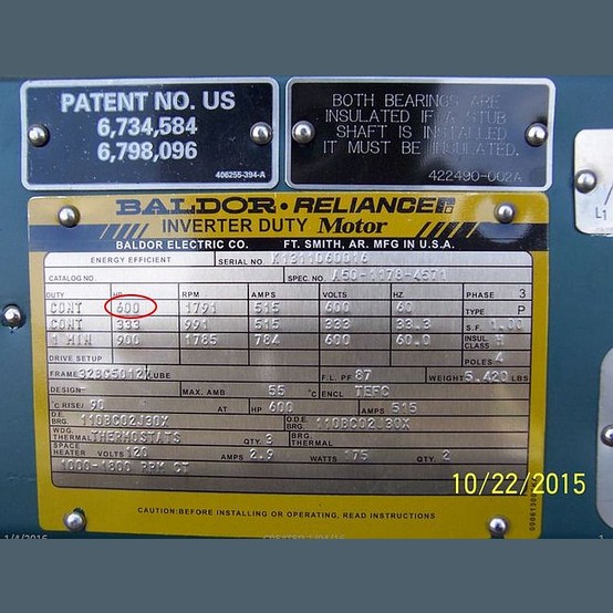 Baldor Electric Motor Supplier Worldwide Used 600 Hp Image 1 Of 2
