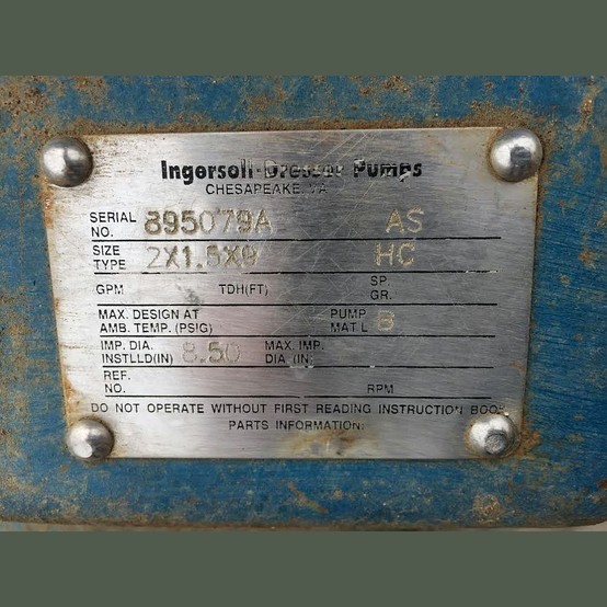 Ingersoll Dresser Centrifugal Pump Supplier Worldwide Used 2 X