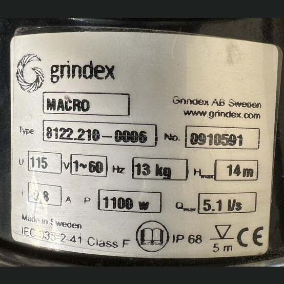 Grindex 8122.210 Macro Submersible Pump