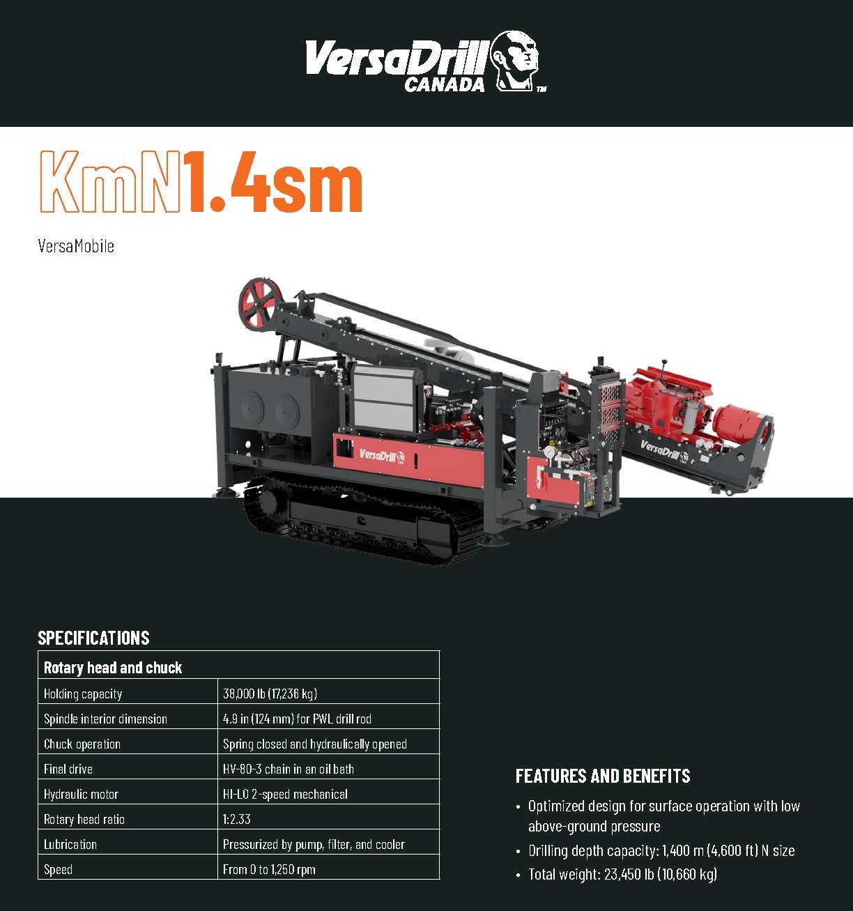 Versa Drill KmN1.4SM Tracked Diamond Core Drill
