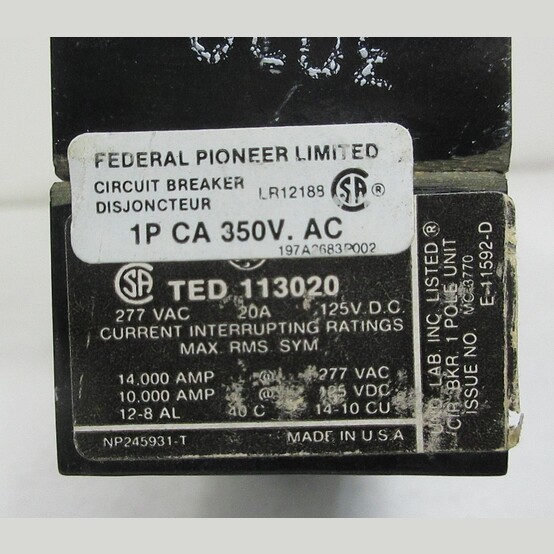 General Electric TED 20 Amp Breaker