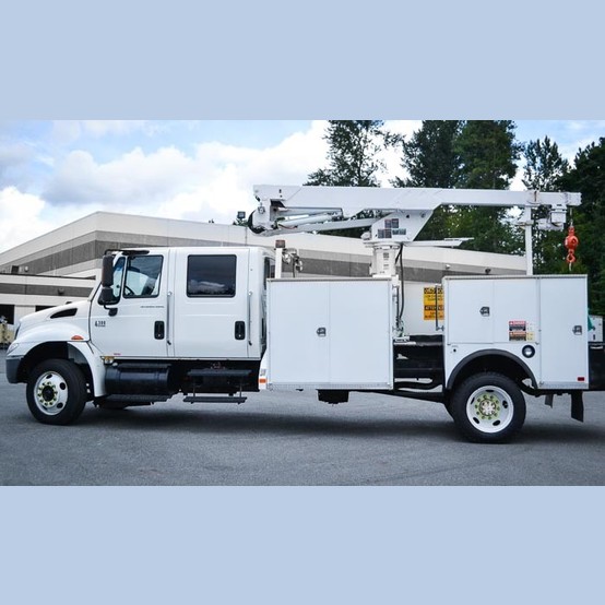 Used 2003 International 4300 DT466 Crane Truck For Sale International