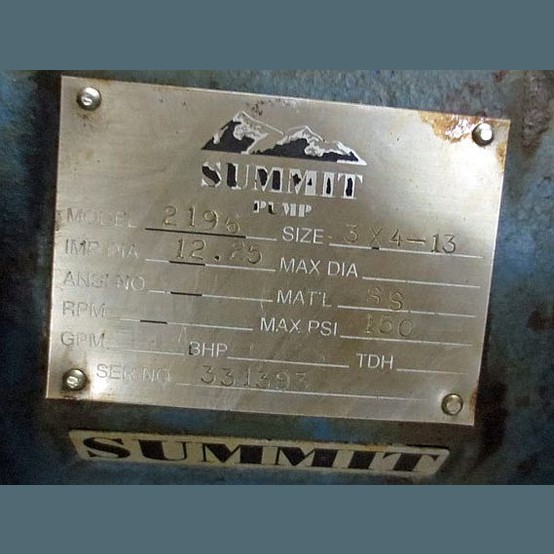 summit-centrifugal-pump-supplier-worldwide-used-summit-3-x-4-13-pump