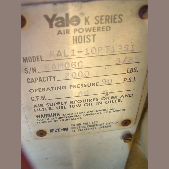 Yale 1 Ton Air Power Hoists