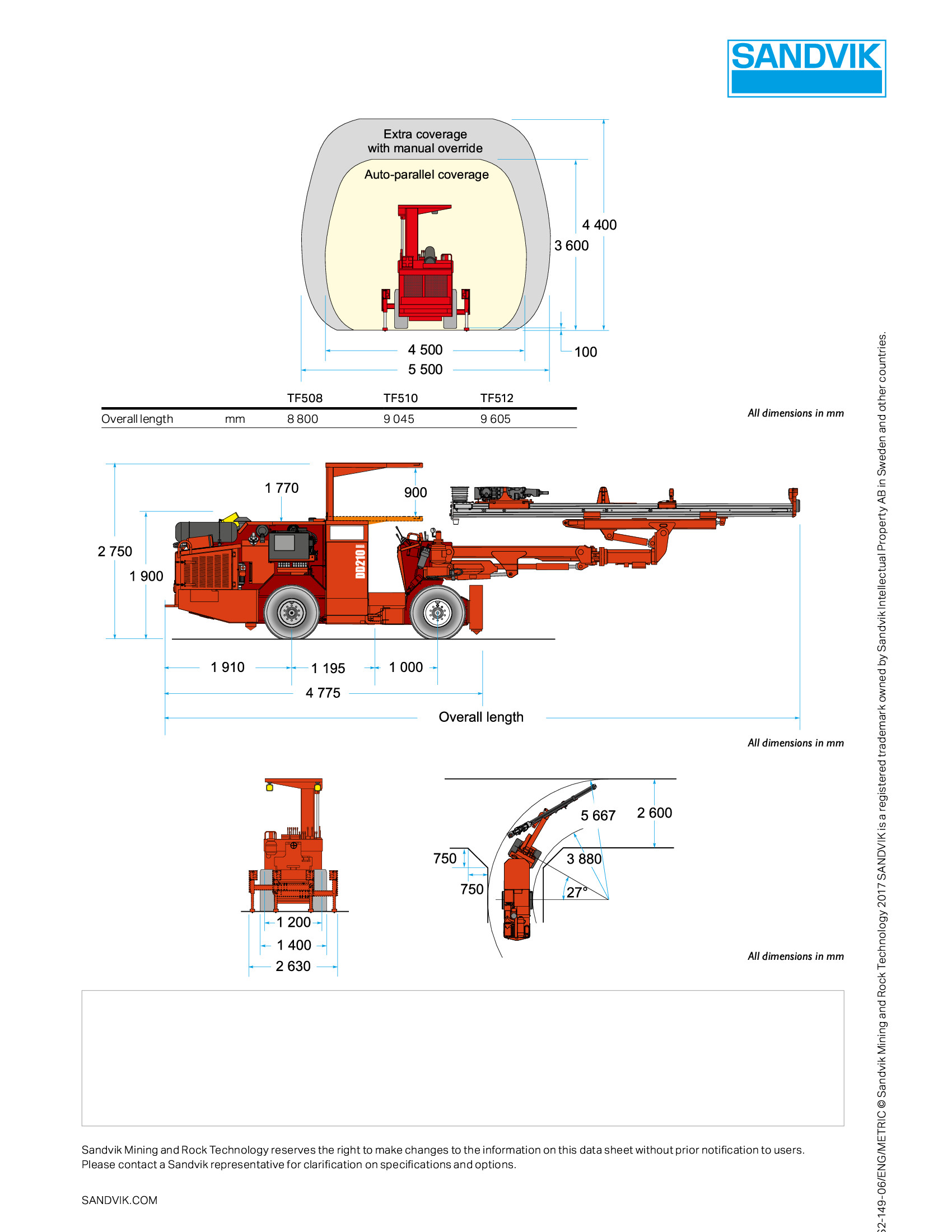 Sandvik DD210 Single Boom Development Drill