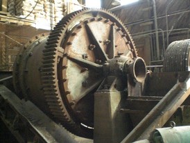 Used Eimco Ball Mill. 6 ft. dia. x 5 ft. Long. 100 HP Motor. Metal Liners.