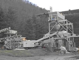 Johnson Ranger 600 yards per hour batch plant. Come with 2 10 yard mixers, storage silos, weighing hopper, conveyors, etc.