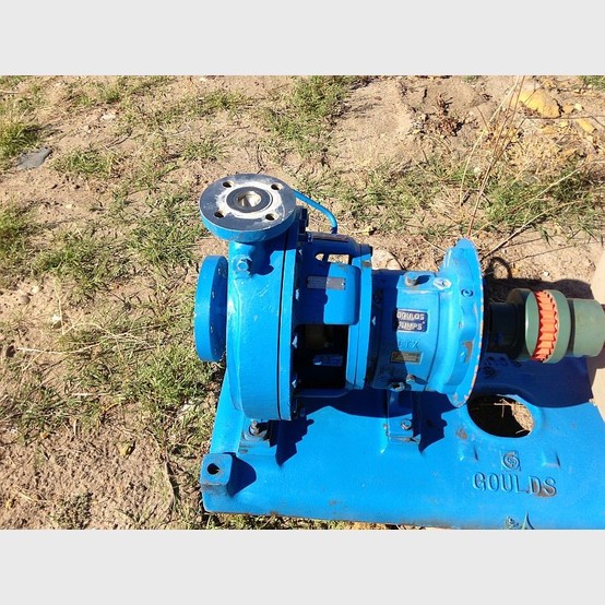 New Goulds Centrifugal Pumps. 1.5 in. x 3 in. x 13 in. 61 GPM. 125 HP Motor.
