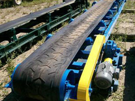 Used Channel Frame Conveyor. 24 in. x 28 ft. - 6 in. C/W 5 HP 230/460 Volt Motor.