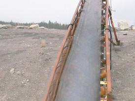 Used Channel Conveyor. 24 in. x 40 ft. Long. Comes with Support Legs.