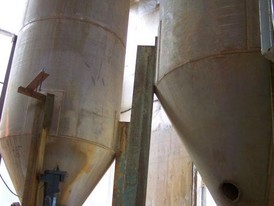54 in. dia. x 12 ft. Stainless Steel Conical Tank for Sale