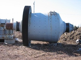 10 1/2 ft. to 10 ft. dia. x 9 ft. Hardinge Tricone Ball Mill. 