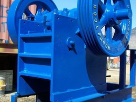 Whitelaw 5in. X 12in. jaw crusher. Comes with near new liners and cheek plates.