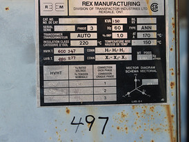 150 KVA  600Y-347/480Y-277 volt 3 Phase Rex Transformer For Sale