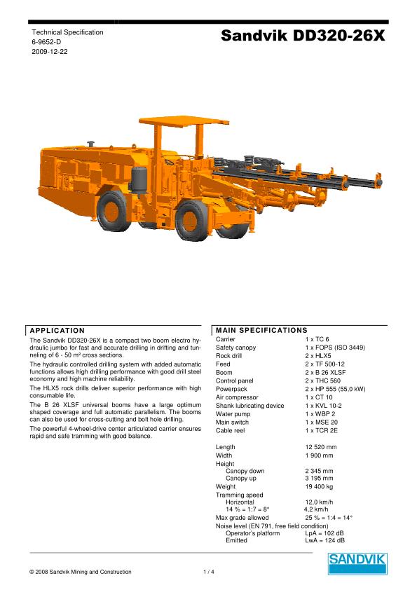 Sandvik DD320 2 Boom Jumbo Drill